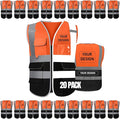 BeautyWill 10/20 Pack Custom Logo Safety Vest,Bulk High Visibility Class 2 Reflective Work Vests