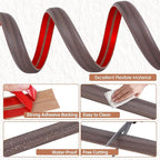 Floor Cord Cover for Wires on Floor Self Adhesive Cord Hider Floor Cable Management Wire Covers for Cords Protector Prevent Cable Trips Cord Cavity W 0.32" x H 0.32", Grayish Brown Wood, 20Ft