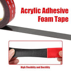 3M Double Sided Tape Heavy Duty, Waterproof Mounting Foam Tape, 16.5ft Length, 2.56in Width, High Temperature Resistant Adhesive Tape for Car, LED Strip Light, Office Decor, Made of 3M VHB Tape.