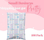 14.5x19 Designer Poly Mailer 100 Pack Heavy Duty Waterproof Self Seal Shipping Bags for Small Business Large Mailing Envelopes Bulk Tear Resistant Packaging Cowgirl Boots Western