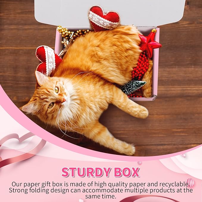 Spakon 50 Packs Shipping Boxes Cardboard Corrugated Mailer Packaging Boxes for Small Business Cute Small Box Cardboard Carton Box Mailers for Packaging Product(Pink,9 x 6 x 2.36 Inches)