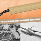 Floor Cord Cover Self Adhesive Cord Hider,10FT Cable Management, Extension Strip Protector for Wires, Prevent Cable Trips for Offices, Gyms, Exhibitions Cavity:0.47"(W) x0.35(H) WoodLightyellow
