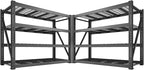 Bepatio 8000LBS Garage Shelving Heavy Duty, 77" Ultra Wide Storage Shelves 4 Tier Metal Shelving for Storage, Adjustable Utility Shelves For Garage, Basement, Warehouse, Black 77" W*24" D*72”H, 2 Pack
