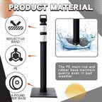 Kanayu 49 Inch Traffic Delineator Posts with 8.8 Lbs Rubber Base PE Delineator Post Portable Parking Pole Traffic Cone Barrier with Removable Base, Reflective Band(4 Packs,Black)