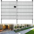 10 Panels Garden Fence Dog Fence Outdoor for Yard,32in H x 23.6ft L Rustproof Metal Fencing with Ground Stakes|No Dig Temporary Animal Proof Containment for Pets/Rabbits|Durable Patio Security Panels