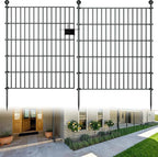 10 Panels Garden Fence Dog Fence Outdoor for Yard,32in H x 23.6ft L Rustproof Metal Fencing with Ground Stakes|No Dig Temporary Animal Proof Containment for Pets/Rabbits|Durable Patio Security Panels