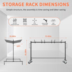 Folding Chair Rack Table and Chairs Storage Cart 400 LBS Capacity Heavy Duty Steel Mobile Dolly, 42 Chairs or 12 Tables Folding Chair on Wheels Storage Rack with Dust Cover & Elastic Cords