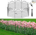 Garden Fence Border, 36 in(H) x17.5 Ft(L) 8 Panels, Tall Garden Animal Barrier Fence with Gate, Dog Fence Outdoor for Yard, Arched Rustproof Metal No Dig Fence, Flower Bed Fencing