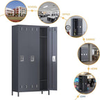 Metal Storage Locker, 72" inch Tall Employee Locker with 3 Doors for Employees School Hospital Garage Gym Home Office with Hooks Requires Assembly (Dark Gray)