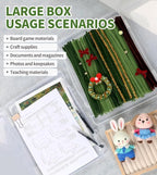 4-Pack Arts & Crafts Storage Boxes with Handles – Stackable, Portable Locking Containers for Board Games, Puzzles, Hobbies, Art Supplies, Documents & More, Fits 8.5" x 11" & A4 Papers