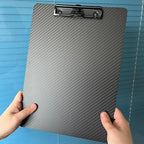Hardened 9.4" Wx12.6 L 3K Carbon Fiber Clipboard Ultimate Light and Thin Portable Cool Black Twill Smooth Hard Writing Board Black Low Profile Clip Hide Hook Art Paint Draw
