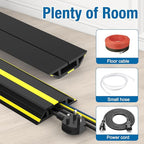Eapele 10 ft Floor Cable Cover Protector, Heavy Duty PVC Duct Easy to Unroll, Prevent Trip Hazard for Outdoor Settings (2pcs)