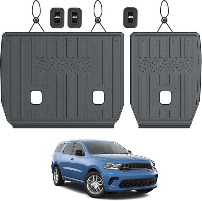 Kick Mats Backrest Mats for 2016-2025 2026 Dodge Durango 7 Seats Bench Seat Car Mat Accessories, All Weather TPE Seat Back Covers Protector SXT GT RT(7 Seats 2nd Row Kick Mats)