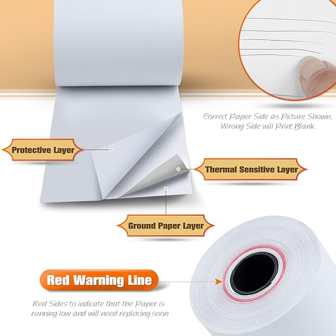 (50 Rolls) 2 1/4" x 85' Thermal Paper, POS Receipt Paper for Retail Business Cash Register, Fits Most Credit Card Terminal