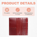 HARFINGTON Car Registration and Insurance Holder 9.45" x 5.04" PU Leather Vehicle Glove Box Organizer Storage Accessories Men Women Car ID Holder for License ID Card Bank Card, Burgundy