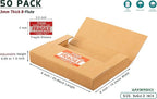50 Pack 9x6x1.3 inch Corrugated Cardboard Boxes, Multi-Depth CD DVD Shipping Boxes with Fragile Stickers for Mailing, Storing, Packaging, Brown