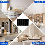 Room Divider 6FT Room Partition with Lockable Wheels, (Thicked Metal Base) Room Dividers, Freestanding Indoor Folding Privacy Screens, Portable Fabric Wall Divider for (Black, 132"- 6 Panel)