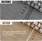 MYFAMIREA 3.3FT Floor Cord Cover for Wire Self Adhesive Cable Cavity Management PVC Extension Cord Hider Power Floor Wire Protector Prevent Cable Trips for Office Home Outdoor (Beige Wood, 1.18'')