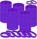 Rubber Silicone Bracelets 100 Count, Sports Blank Elastic Rubber Bulk, Unisex Silicone Wristbands for Decoration Gift-Purple