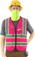 AYKRM 11 color High Vis Reflective Safety Vest for Women Men Security Pocket Zipper