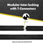 Kable Kontrol Drop Over Floor Cord Cover – 60” Inch Long 1 Channel Cable or Wire Protector – 10 Pcs Bulk Pack - Rubber Ramp for Indoor and Outdoor Use – Black