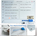 Magnetic Planner Writeboard 24"X36" Weekly Glass Calendar Ultra White Glassboard Premium Tempered Dry Erase Boards Frameless Wall Mounted (Ultra White)
