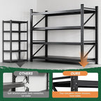 Letaya 71.3" W Metal Storage Shelves,5000LBS Heavy Duty Garage Shelving Units, 4 Tier Adjustable Utility Rack Shelf,Large Industrial Shelves,for Shop,Warehouse,Basement (71.3" W x 24" D x 70" H)