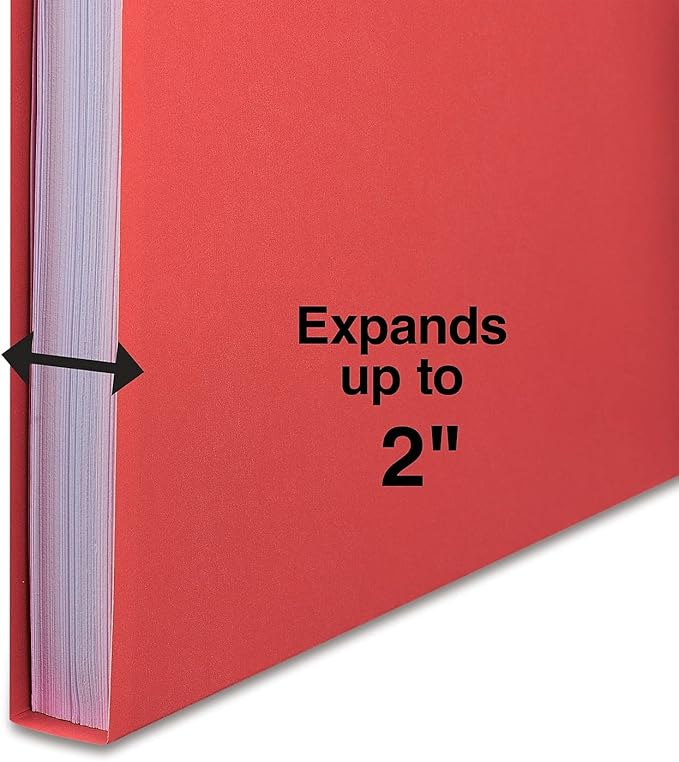 Staples Colored Reinforced Tab Fastener Folders Letter Size Red 50/Box