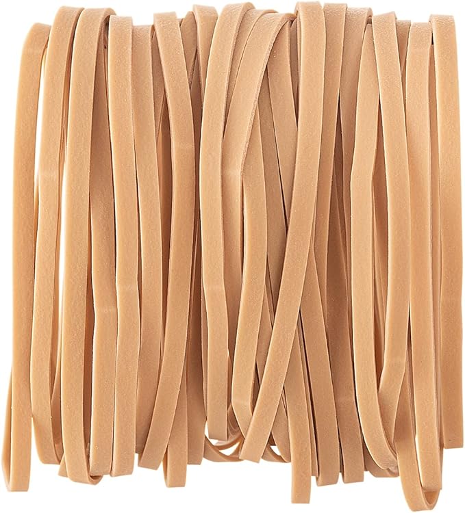 Rubber Bands Size 33, Bulk Pack of 10lb (6,000) Tan Rubber Bands, 3.5"x1/8", Made In USA