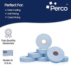 Perco Blue Pricing Labels for Monarch 1136 Price Gun - Case of 8 Sleeves, 64 Rolls Value Pack - 112,000 Price Marking Labels - with Ink Rolls Included