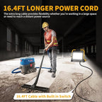 24000LM LED Work Light, 200W Ultra Brighter Flood Light with 16FT Cord Switch, Portable Worklight with Stand, 5000K IP66 Waterproof Outdoor Construction Lighting for Job Site Camping Workshop Garage