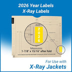 2026 Year Stickers, Doctor Stuff 2026 Chart Stickers, Yellow Color Coded, IFC Style, USA Made Year Labels for X-Ray Jackets, 500/Roll, 1 Roll, 1-7/8" x 1-7/8"