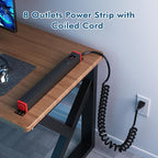 8 Outlet Rack Mount PDU Power Strip, SPD, 1200J Surge Protection & 15A Overload Switch, 360° Rotating Mounting,Fits 19'' Network Server Rack, 5FT Coiled Cord, 1U RackMount
