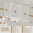 Fairy Baby Extra Wide Baby Gates 53-57.5 inch, Auto Close Child Safety Gates for Stairs Banister Doorways Hallway,Indoor Safety Child Gates for Kids or Pets