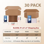 RLAVBL 30 Pack 9x6x4 Shipping Boxes, White Corrugated Cardboard Mailer Box for Packing Mailing Small Business