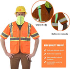 AYKRM 11 color High Vis Reflective Safety Vest for Women Men Security Pocket Zipper