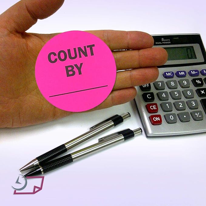 NextDayLabels - Neon Pink Color, Round Labels/Great to use for Inventory Control, Grocery, Sales, Clothing Stores, Stickers 2" - 500 Labels Per Roll, 1 Roll Per Package (Count by)