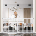 Extra Wide Baby Gate Tension Indoor Safety Gates White Metal Large Pressure Mounted Pet Gate Walk Through Long Safety Dog Gate for The House Doorways Stairs (62.2"-66.93"/158-170CM, White)