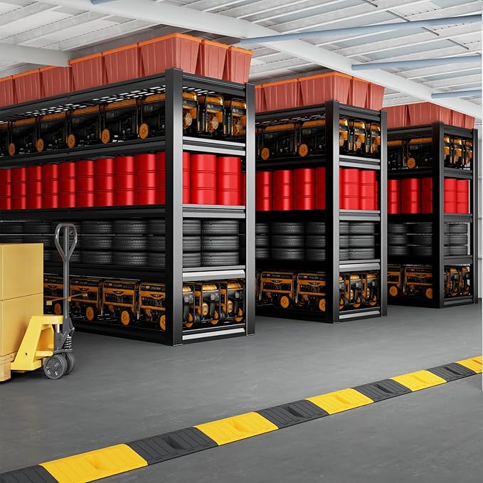 68" Wide Heavy Duty Garage Shelving Units, 5-Tier Deep Storage Shelves,Black Metal Garage Shelves,Steel Shelf,Large Storage Rack,Industrial Shelving for Shop, 68" W x 24" D x 84" H,2 Pack