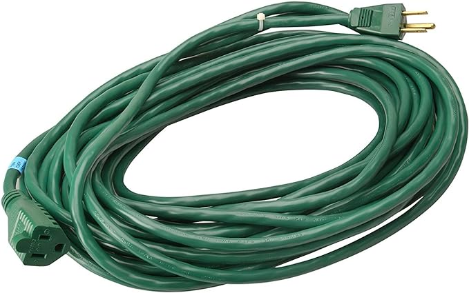 Woods Yard Master Extension Cord - Flexible Power for Patio & Landscape Use - Light Duty - SJTW Extension - 16 Gauge - 3 Prong - Green - 80 Foot