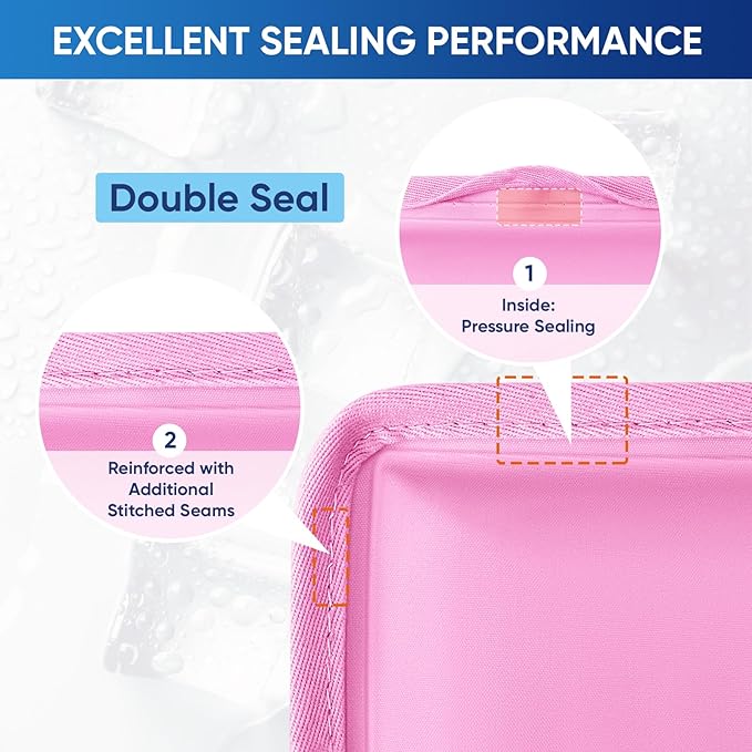 APEXUP Gel Ice Packs for Injuries Reusable, Flexible Double Sided Cold Packs for Injuries, Ice Pack for Knee, Shoulder, Back, Hip, Leg, Arm (Pink, S, 1PK)