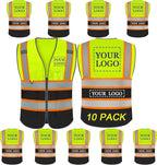 BeautyWill Custom Logo Safety Vest Class2 High Visibility Reflective Vest Breathable Construction Vest