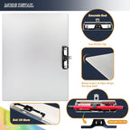Aluminum 11x17 Clipboard Metal Stainless Hangable Clipboards Art Pen Holder Extra Large Clip Board for Business Medical Professionals Workshop (Silver, A3-SingleClip)