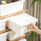 15 Quart White Storage Bins with lids,Office stackable Plastic Boxes Set of 4,Garage organization Storage Box with handle for Organizing Snacks, Crafts, Legos, Tools,books (white, 4L)