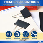 1InTheOffice Large Binder Clips, Paper Clamps, Paper Binder Clips, 1" Capacity, Metal, Black, 24 Pack