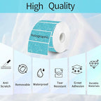 3x2 Inch Holographic Thermal Labels, Glitter Blue Thermal Sticker Labels, Waterproof Thermal Printer Stickers for Price, Barcode, Name, Custom Logo Design, 200 Pcs/Roll