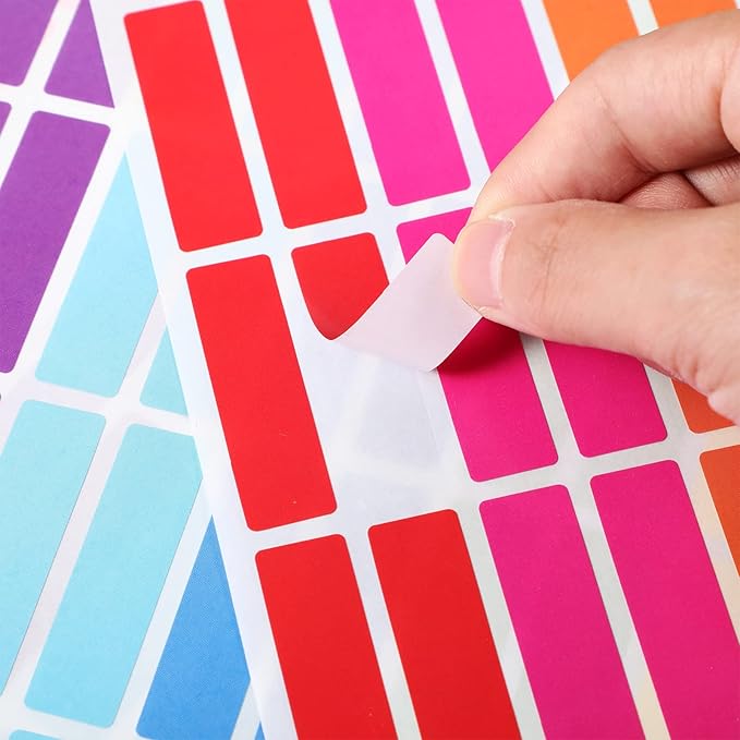 Tallew 2800Pieces 10 Color Coding Labels Rectangle Colored Stickers Assorted Removable Stickers for Classrooms Offices Labeling Marking(0.5" X 1.77")