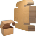 6x4x4 inches Small Shipping Boxes Set of 25 - Brown Mailer Corrugated Cardboard Boxes for Shipping Packaging Mailing Products