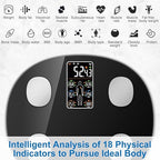 INSMART Smart Scale for Body Weight, All-in-one LCD Display Bathroom Weight Scales Body Fat Scale,Bluetooth Digital Smart Weighing Scale with Heart Rate,Heart Index & Body Composition Analyzer,396 lbs