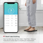 Wyze Scale for Body Weight, Digital Bathroom Smart Scale for Body Fat, BMI, and Heart Rate, 12 Body Composition Analyzer with App, Bluetooth, 400 lb - Black